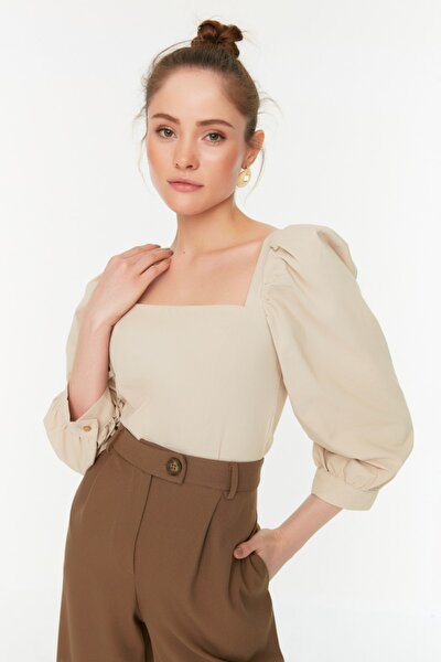 Blouse - Brown - Fitted