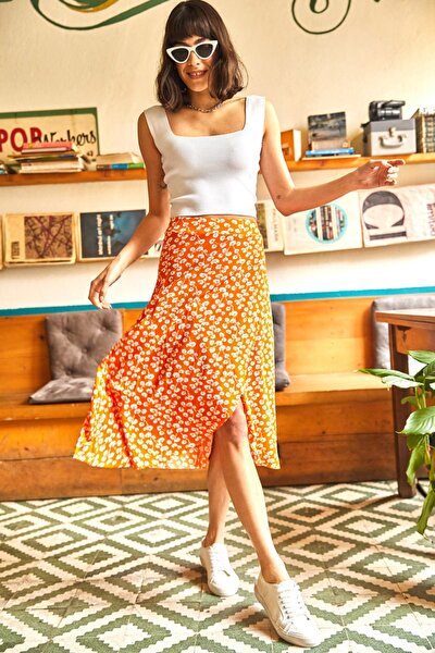 Skirt - Orange - Midi