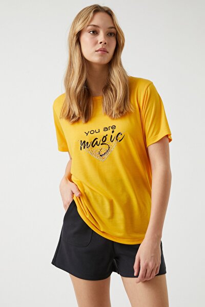 T-Shirt - Gelb - Regular Fit