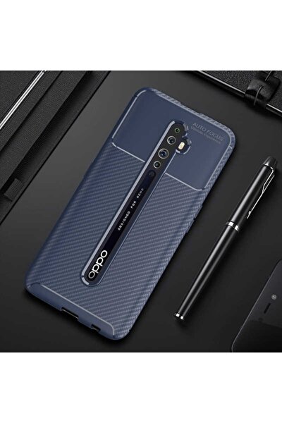 Reno 2z Kamera Korumalı (carbon Tasarım) Silikon Kılıf Lacivert