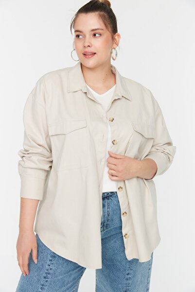 Plus Size Shirt - Beige - Relaxed