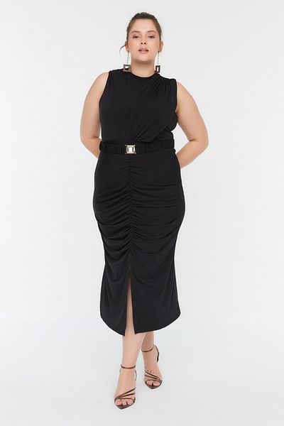 Plus Size Dress - Black - Bodycon