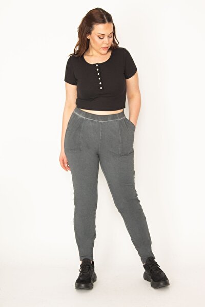 Plus Size Pants - Gray - Relaxed