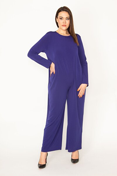 Plus Size Jumpsuit - Purple - Relaxed fit