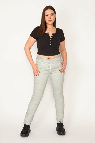 Plus Size Pants - Gray - Skinny