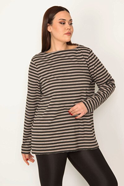 Plus Size Blouse - Brown - Regular fit