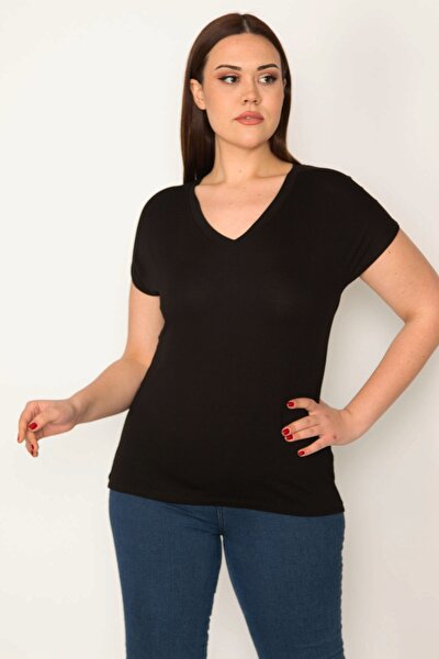 Plus Size Blouse - Black - Regular fit