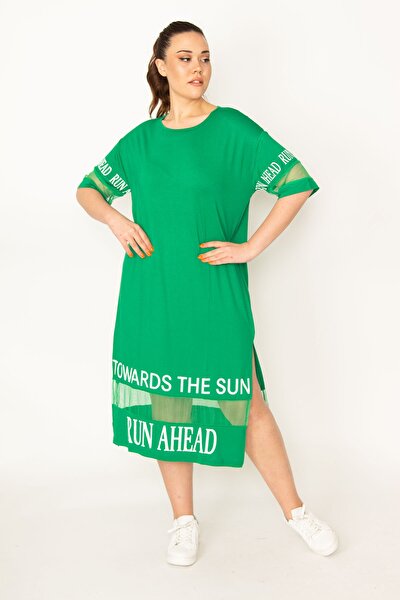 Plus Size Dress - Green - Basic
