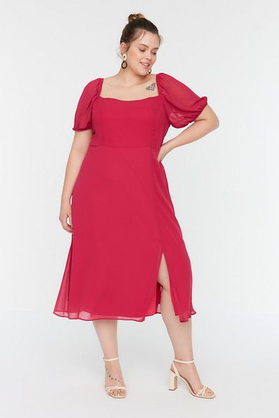 Plus Size Dress - Pink - A-line