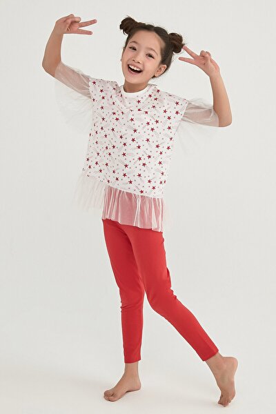 Kız Çocuk Star Frill Ss 2li Pijama Takımı