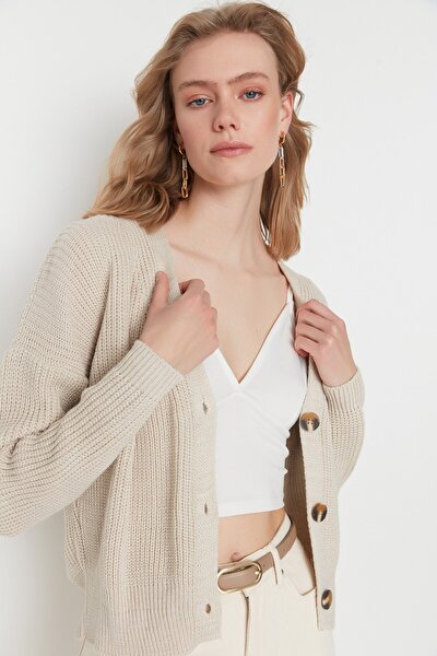 Strickjacke - Beige - Regular Fit