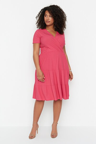 Plus Size Dress - Pink - A-line