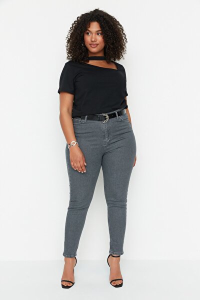 Plus Size Jeans - Gray - Skinny