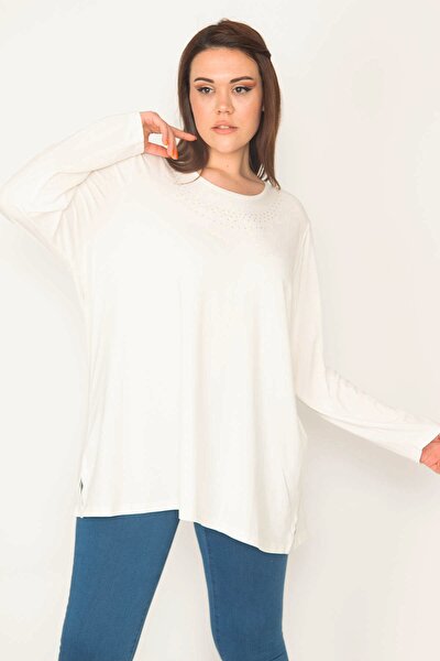 Plus Size Tunic - Ecru - Relaxed fit