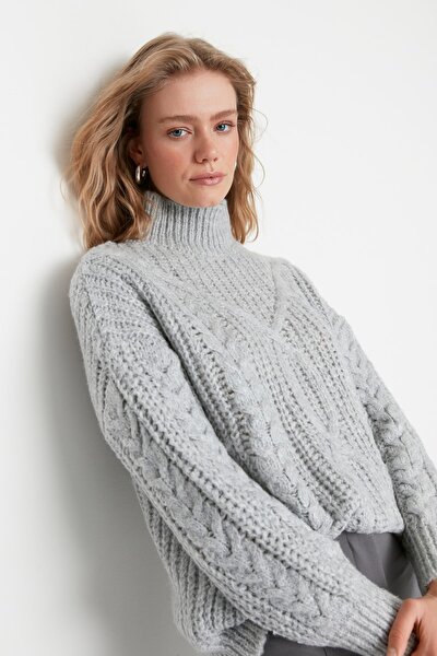 Trendyol Collection Sweater - Gray - Regular fit - Trendyol