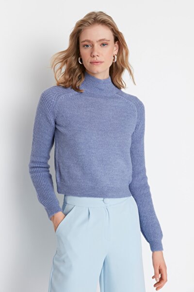 TRENDYOL Damen Strickweste Marineblau - Figurbetonte Strickweste