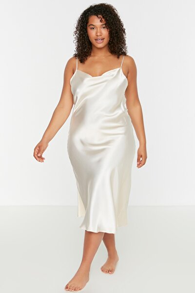 Plus Size Nightgown - Beige - Basic