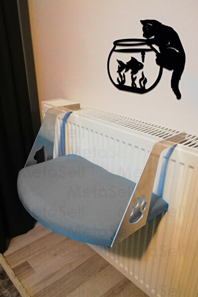 sidentra kedi radyator yatagi kalorifer ustu askili pelus kedi hamak bej acik sutlu kahve fiyati yorumlari trendyol