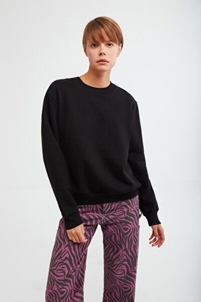 Sweatshirt - Schwarz - Oversized