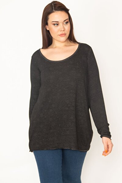 Plus Size Blouse - Gray - Relaxed