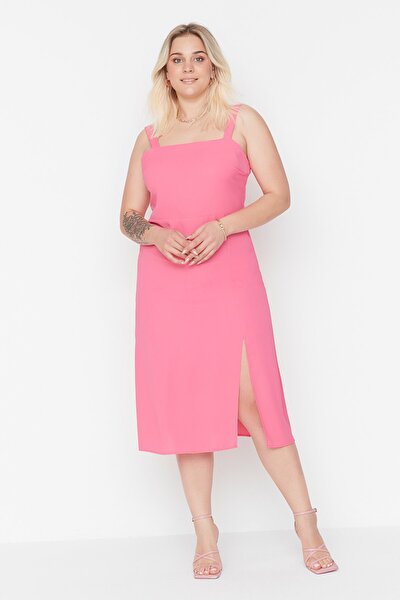 Plus Size Dress - Pink - Bodycon