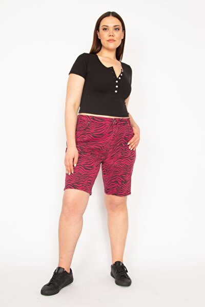 Plus Size Shorts & Bermuda - Pink - High Waist