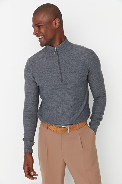 Pullover - Grau - Slim Fit