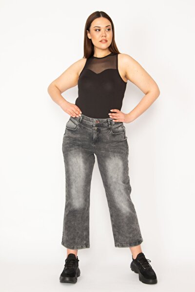 Plus Size Jeans - Gray - Straight