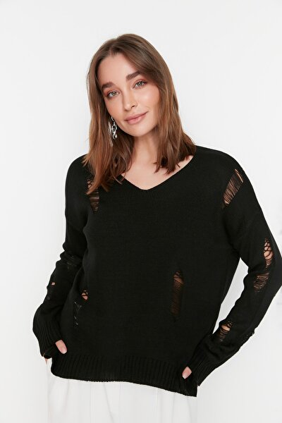 Trendyol Cárdigan De Punto Con Cuello En V Estándar Para Mujer