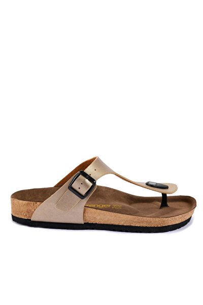Pantolette
 - Gold - Flacher Absatz