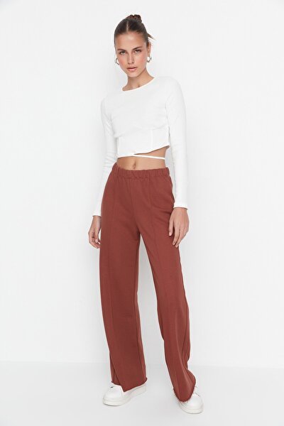 Jogginghose - Braun - Wide Leg