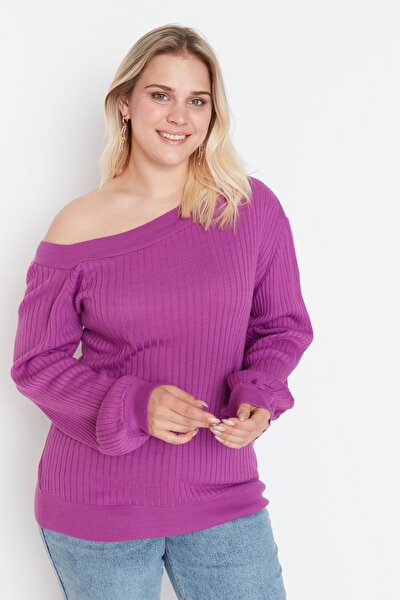 Plus Size Sweater - Purple - Regular fit