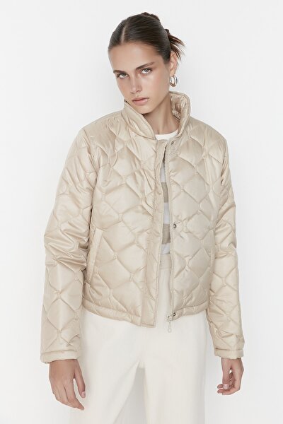Trendyol Collection Winter Jacket - Beige - Puffer - Trendyol