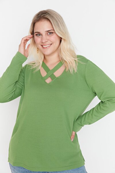 Plus Size Sweater - Green - Regular fit
