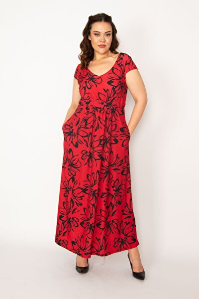Plus Size Dress - Red - Basic