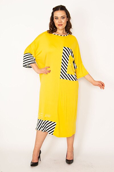 Plus Size Dress - Yellow - Basic