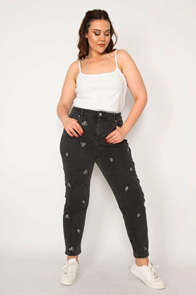 Plus Size Jeans - Gray - Mom