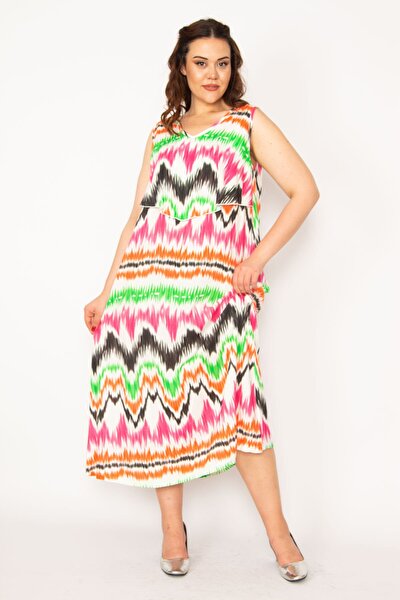Plus Size Dress - Multi-color - Shift
