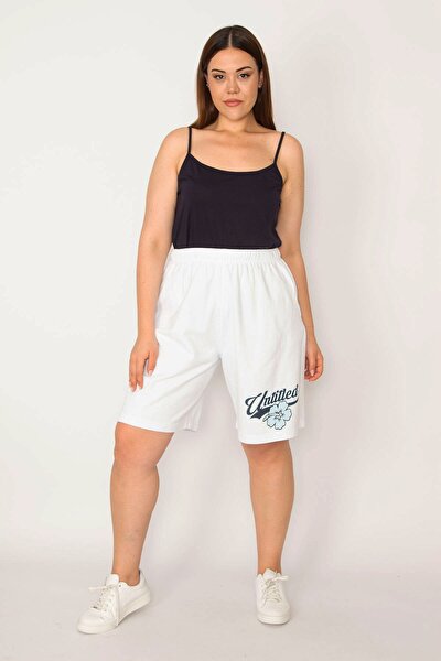 Plus Size Shorts & Bermuda - White - High Waist