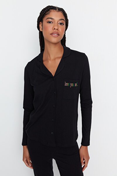 Pyjama - Schwarz - Unifarben
