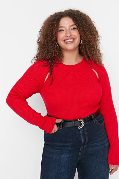 Plus Size Sweater - Red - Regular fit