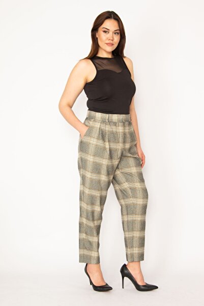 Plus Size Pants - Brown - Straight