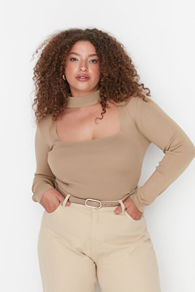 Plus Size Blouse - Brown - Regular fit