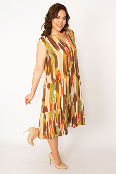Plus Size Dress - Multi-color - A-line