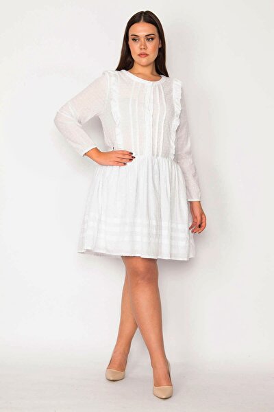 Plus Size Dress - White - A-line