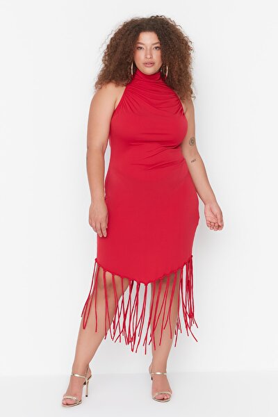 Plus Size Dress - Red - Basic