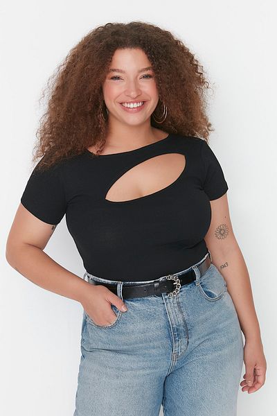 Plus Size Blouse - Black - Regular fit