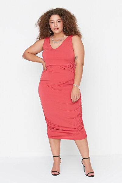 Plus Size Dress - Pink - Basic