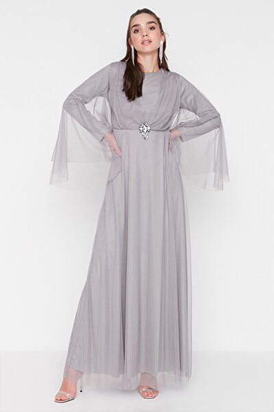 Evening Dress - Gray - Skater