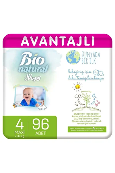 sleepy bio natural bebek bezi 4 numara maxi 24 adet bio natural islak havlu hediyeli fiyati yorumlari trendyol